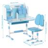 2Pcs Kids Study Desk Chair Set Height Adjustable Tiltable Desk And Chair School Study Desk And Chair Bedroom With Foot Pedal
