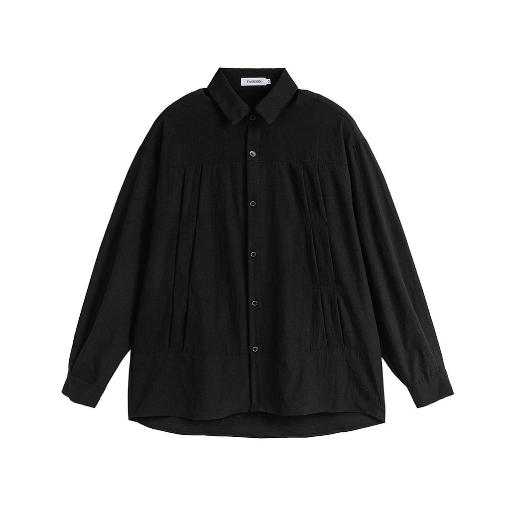 Fashion Autumn and Winter New Loose Shoulder Casual Solid Color Versatile Men's and Women's Long-sleeved Shirts