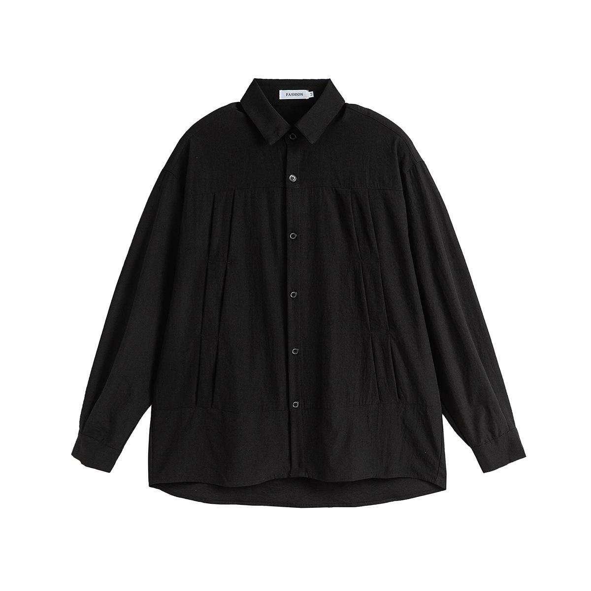 

Fashion Autumn and Winter New Loose Shoulder Casual Solid Color Versatile Men s and Women s Long-sleeved Shirts 2XL