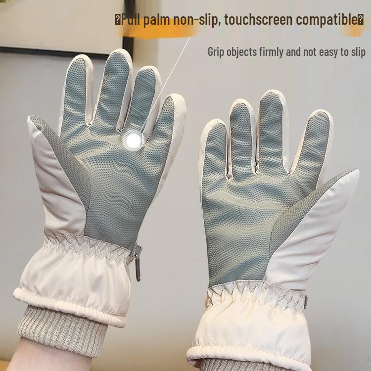 Women's Winter Ski Gloves: Velvet-Lined, Windproof, Warm, Touchscreen Compatible, Non-Slip Outdoor Cycling.