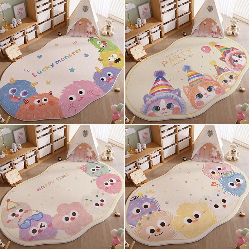 Bow Pattern Rugs for Bedroom Thick Plush Study Floor Mat Irregular Shape Living Room Decoration Carpet Fluffy Soft Cloakroom Rug
