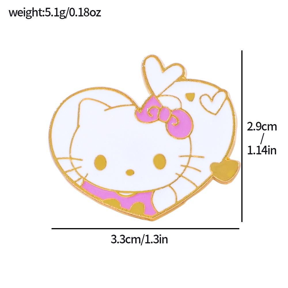 Soft Cute Sanrio Metal Badge Love Styling Kulomie Melody Jade Cinnamon Dog Alloy Brooch