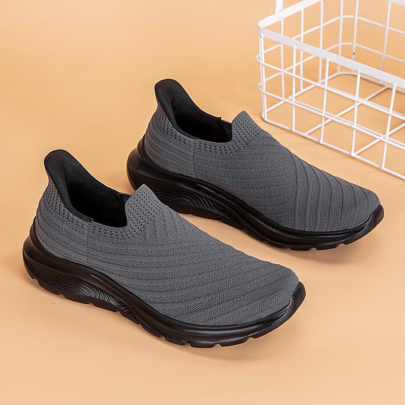 Women s Flyknit Breathable Slip-On Sports Shoes - Lightweight Casual Loafers for Spring/Summer 2025. 43 темно-серого