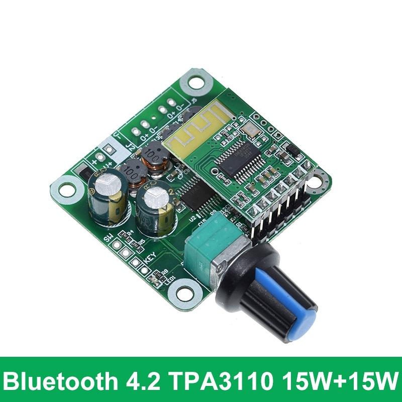 TZT 1/2/5PCS TPA3110 Bluetooth 4.2 15w+15W Digital Audio Power Amplifier Board Module 12V-24V for USB Speaker,Portable Speaker