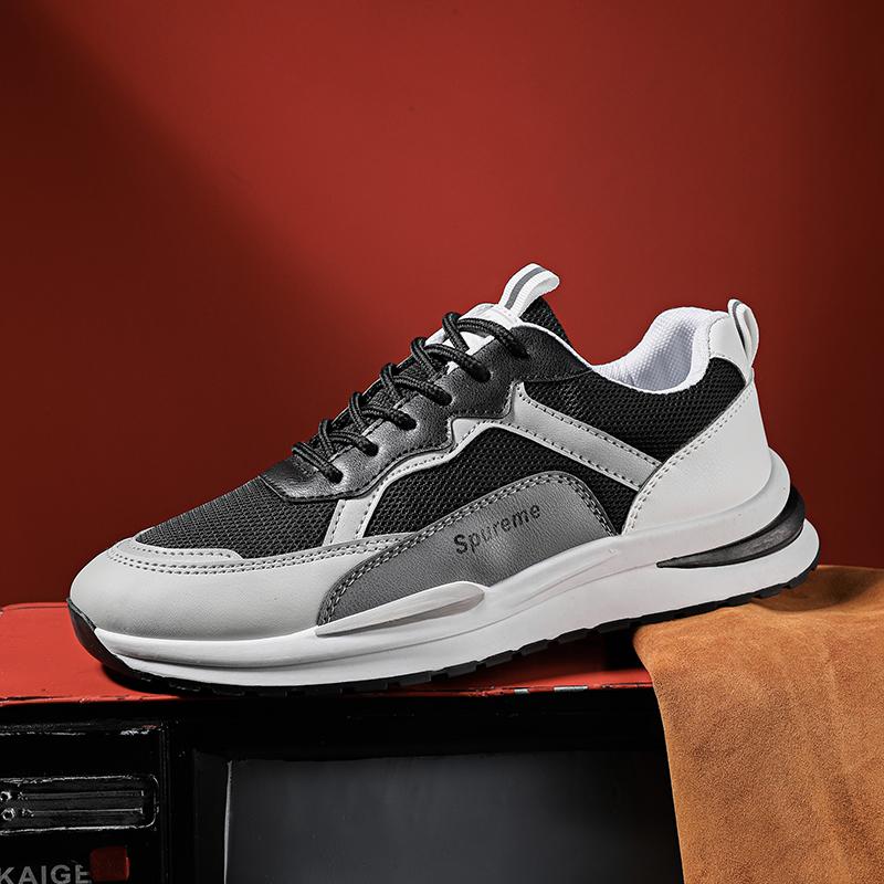 Men's Sporty Casual Shoes Breathable Mesh Versatile Student Trendy Footwear Comfortable All-rounder Flat Laced Tennis Shoes