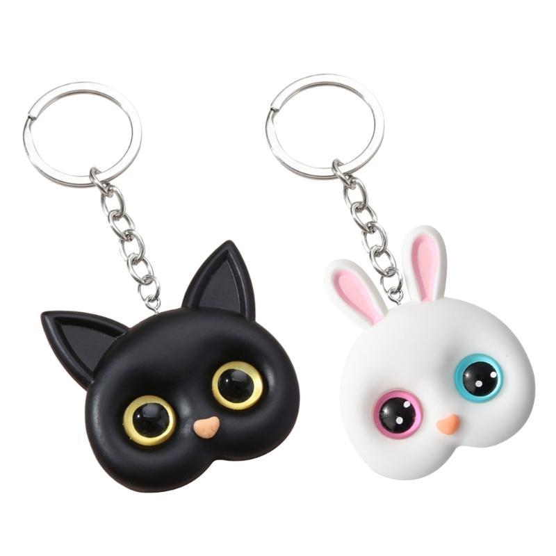 Cute Bunnies Keychain 3D Cartoon Cat Keychain Ribbt Keychain Gift Easy To Carry