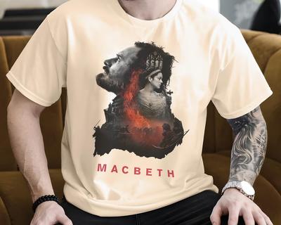 Vintage Macbeth V1 Natur T-Shirt und Kinderhemd Filmplakat Retro Vintage Baumwolle Herren Damen Geschenk Präsent