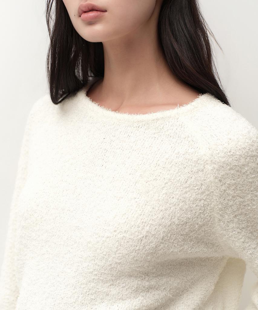 MUSINSA STANDARD WOMAN Women'S Fluffy Boat Neck Knit [Ivory]