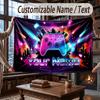 City Cyberpunk Theme Throw Blanket Custom Name Text Personalized Blanket Soft Cozy Blanket for Home Sofa Bed