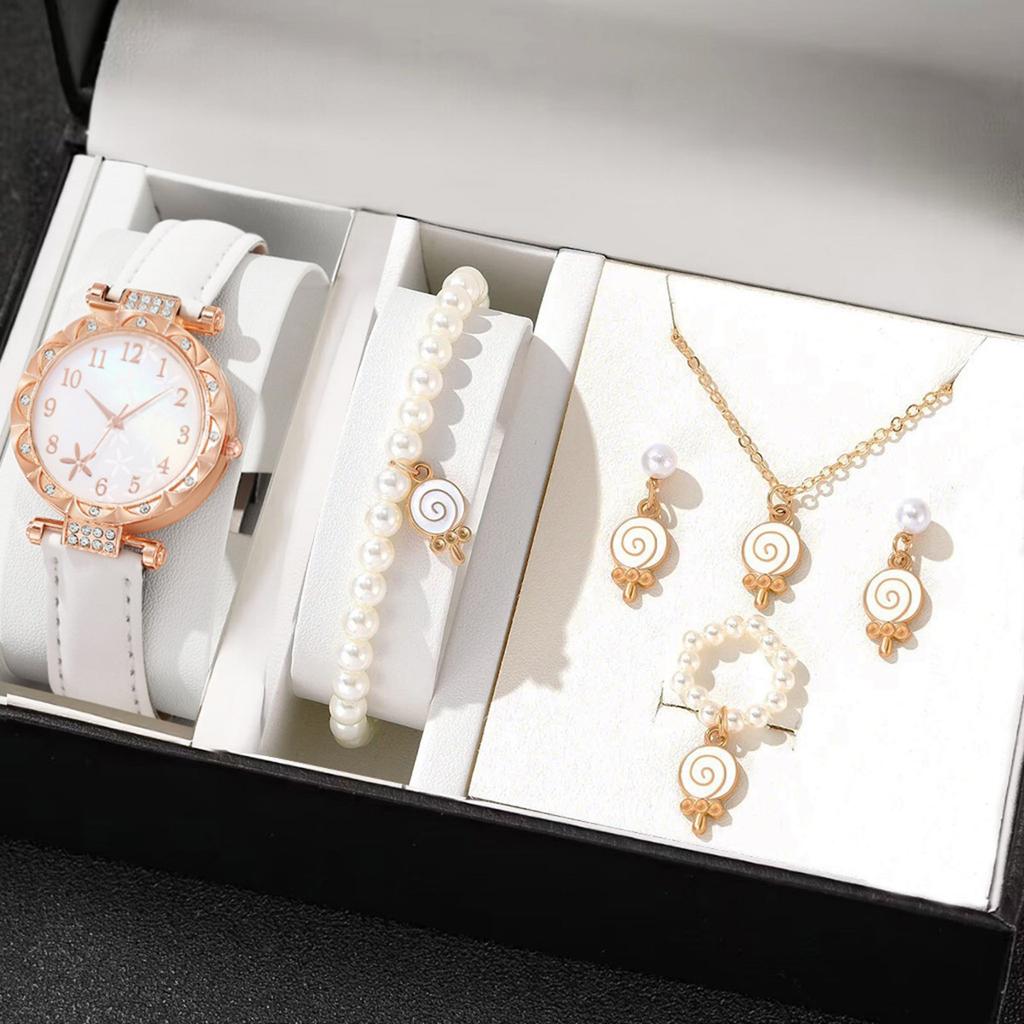 Practical Watch and Jewelry Set Elegant Alloy Accessories Watch and Jewelry Collection Perfect for Women Daily Outfit