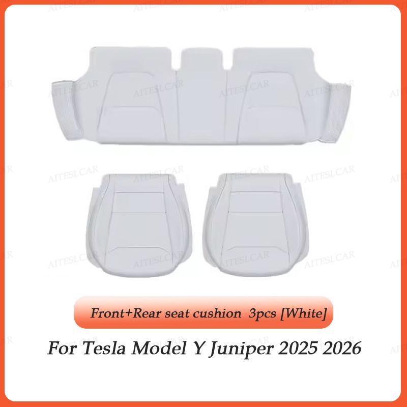 AABLU1 For Tesla Car Cushion Nappa Leather Breathable Non-slip Car Seat High Rebound Pad Seat Cushion Four Seasons Universal Auto Seat