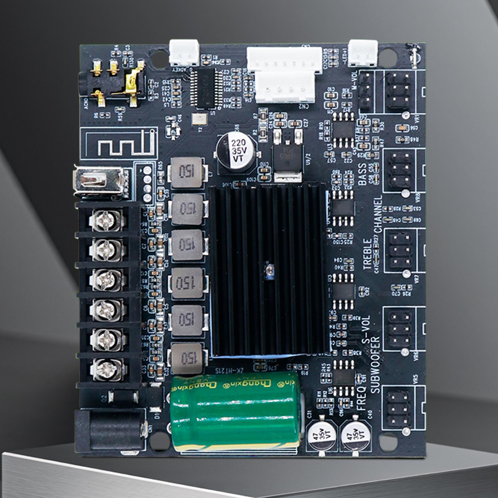 

50W+50W+100W Digital Power Amplifier Board with Dual Mic Echo BT USB AUX MIC Sound Input Volume Control for DIY Wireless Speaker CHINA