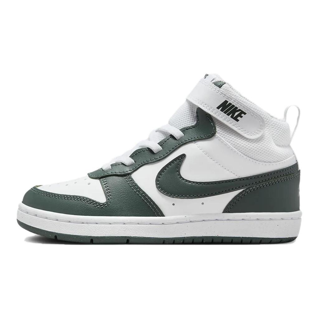 Nike Court Borough Mid 2 PreSchoolV 'Vintage Green' (Unisex) White / Oil Green / Vintage Green Kids' Skateboarding Shoes CD7783 119
