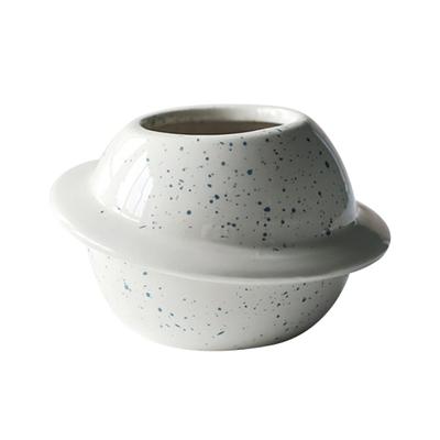 Mini Planeta Forma Cerâmica Suculenta Bonsai Vaso de Flores Desktop Varanda Quintal Decoração