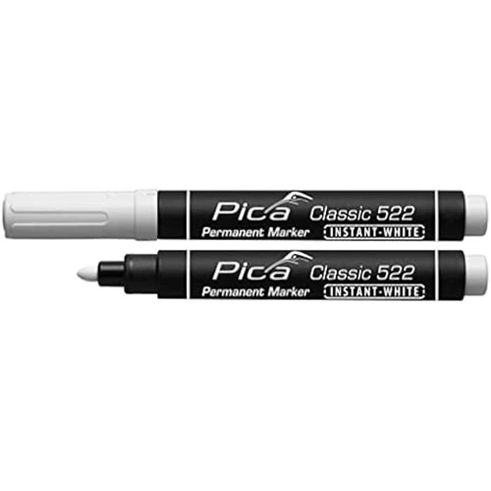 Marqueur permanent - PICA - 522/52/SB - Couleur blanche - Pointe épaisse - Usage adulte