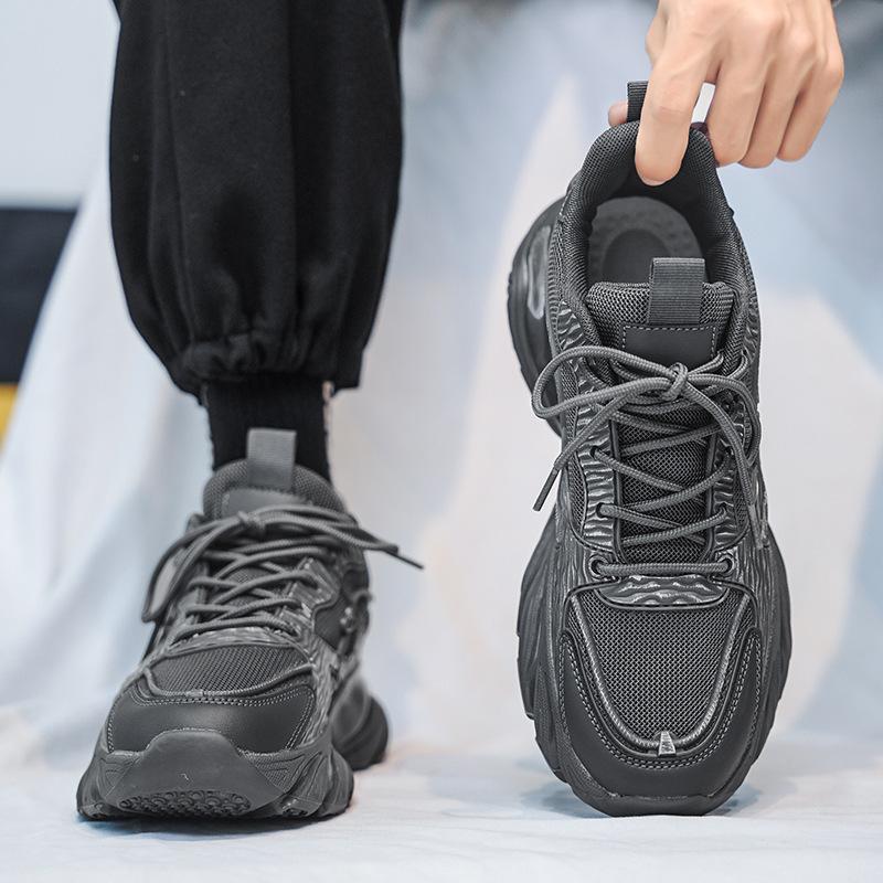 2025 Autumn New Men's Platform Dad Shoes Versatile Student Casual Sports Shoes Mesh Breathable Running Men's Shoes