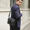 LAOSHIZI Genuine Leather Men's Shoulder Bag Vintage Male Messenger Bags Men Business Crossbody Bag