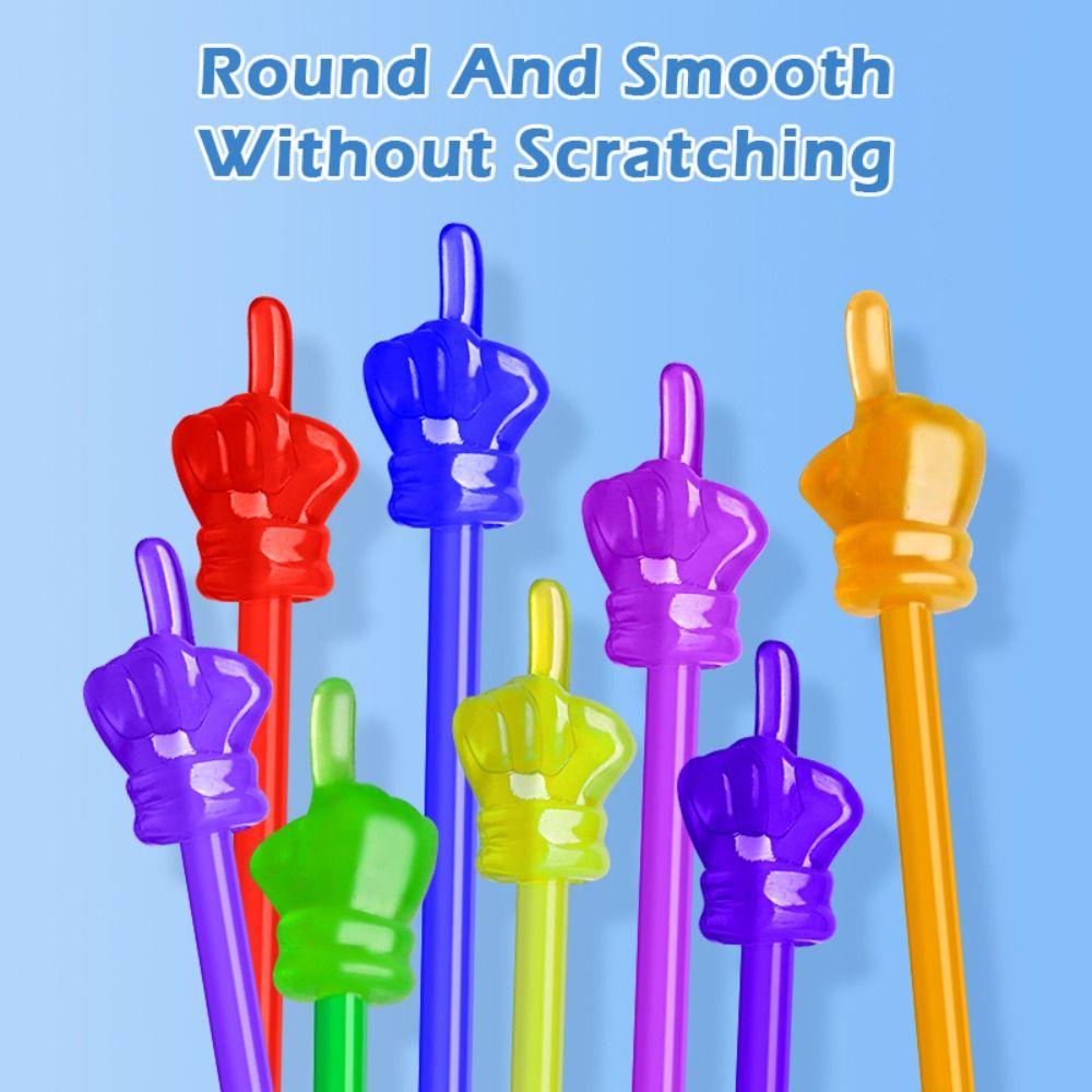 10pcs Simple Macaron/Transparent Teaching Stick Finger Design Handheld Teaching Pointer Whiteboard Pointer Students