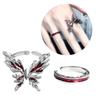 Korean Drop Glaze Ring for Women Shining Butterfly Open Rings Vintage Geometric Y2K Trend Fashion Finger Jewelry