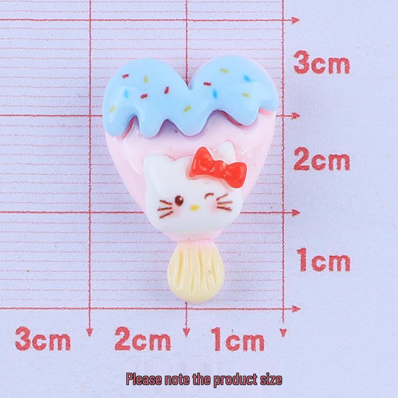 Glossy Animal Ice Cream Cartoon Resin Hair Clip DIY Ornament Accessories