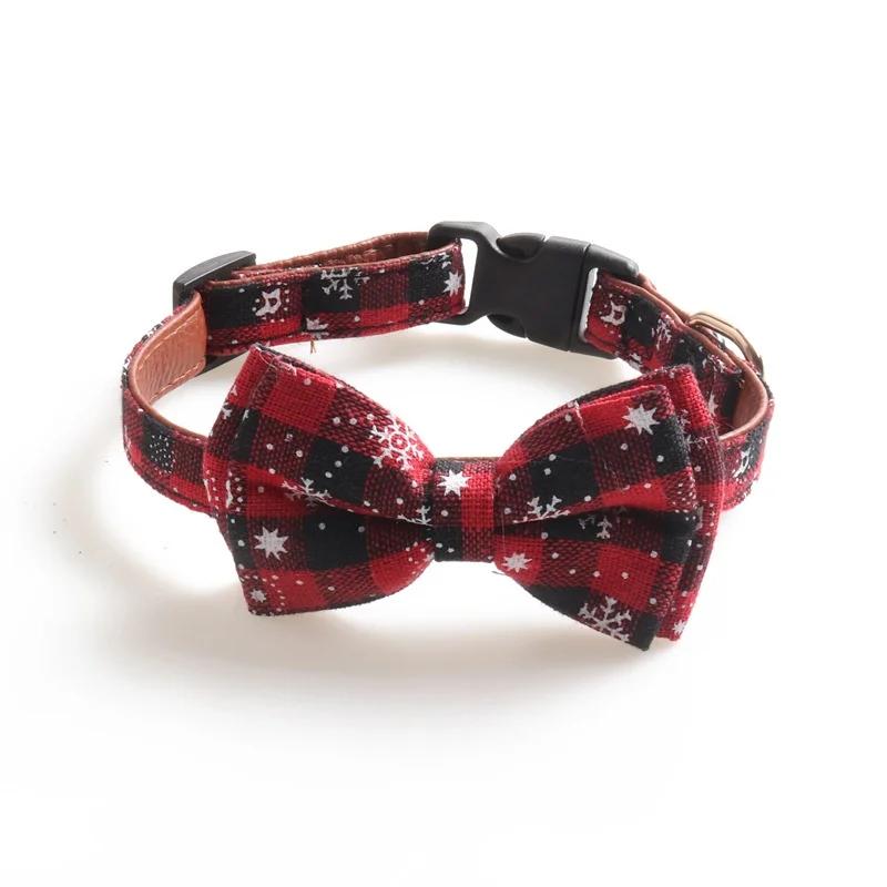 Christmas Pet Collar Dog Collar Snowflake Collar Matching Leash Breathable Mesh Pet Harness Leash