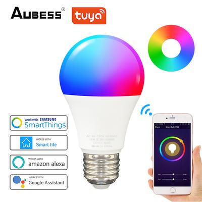 Tuya 9/15W WiFi Smart Light Bulb Smart Life E27 B22 RGB LED Lamp Dimmable Light Bulb Voice Control Work With Alexa Google Home