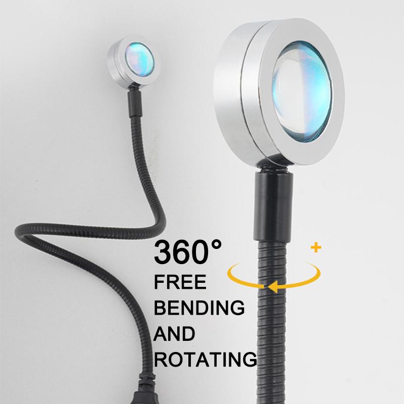 USB-Sonnenuntergangslampe Regenbogen-Nachtlicht Neonprojektor Pografiebeleuchtung Heimdekoration Café Wanddekor für Schlafzimmer Zuhause