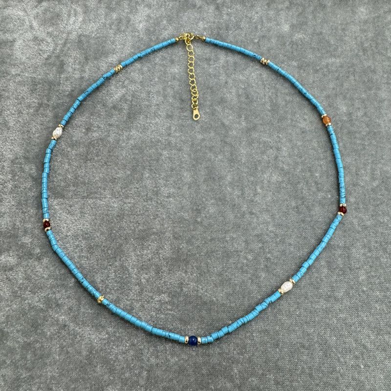 

New Recommend Fashion Ins Style Stylish Trendy Women s Necklace Unique Exquisite Turquoise Short Necklace 41+5 cm