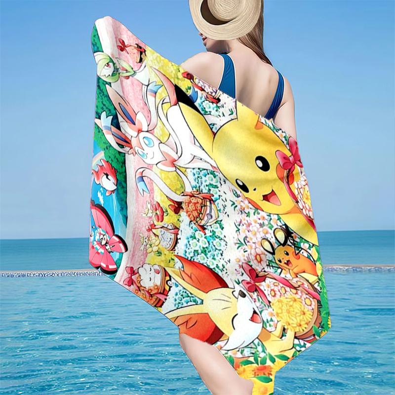 Pika And Friends In Spring Beach Towel, Super Soft Microfiber, Gift for Her/Him, Birthday, for Pool, Beach, Travel, Home Decor Fan gifts