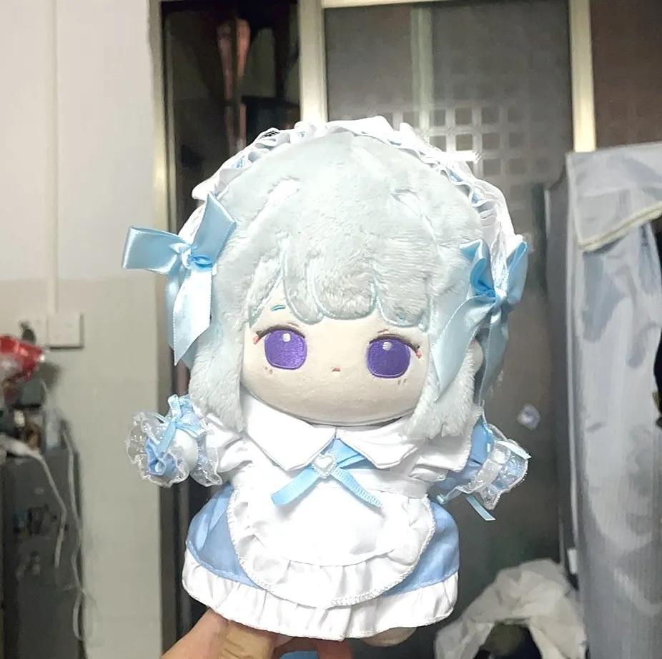 Vestiti per Bambole da 20 cm, Set Carino da Cameriera, Vestito in Peluche di Cotone per Bambole, Costume Kawaii per Peluche da 20 cm, Accessori Fatti a Mano per Bambole