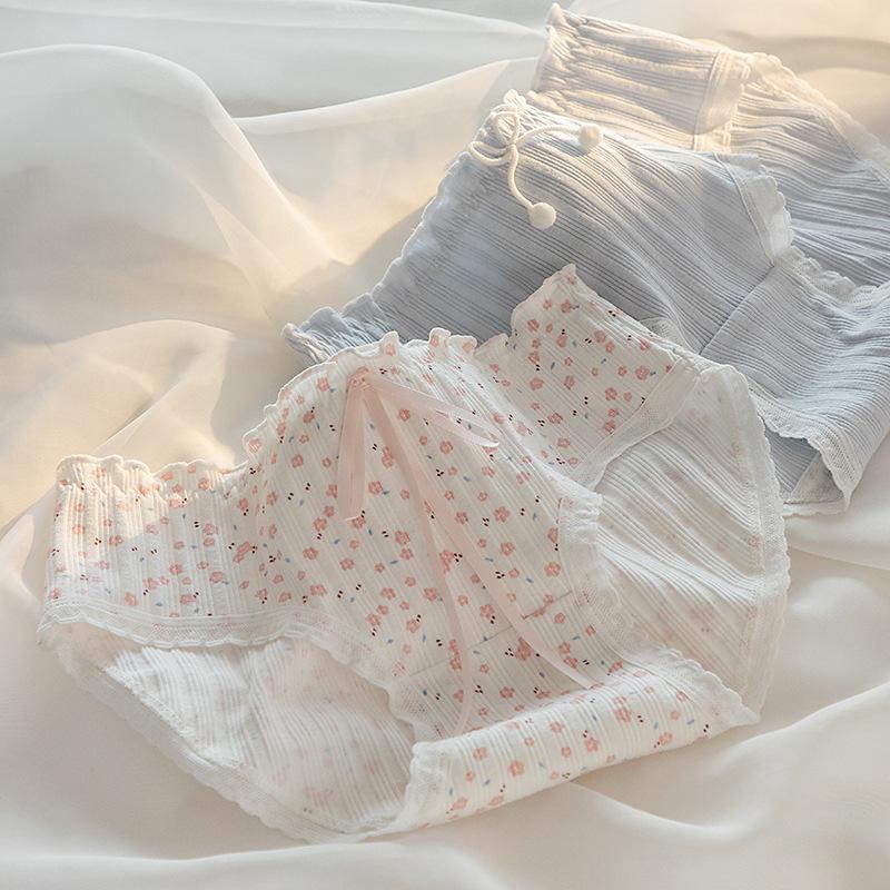 Baumwoll-Slips Damenunterwäsche Slip Mode Faden Schleife Slips Liebliches Mädchen Nahtlose Unterhosen Damen-Dessous Verkauf