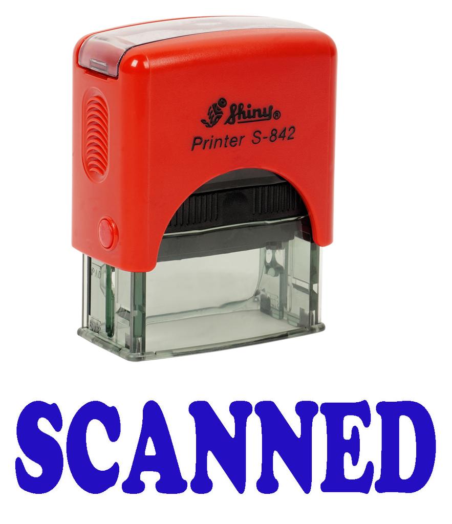 Printtoo SCANNED Self Inking Rubber Stamp Office Stationery Custom Shiny