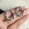 925 Sterling Silver Earrings For Women Trendy Geometric Retro Twist Earring Jewelry Prevent Allergy Party Gift Accessories