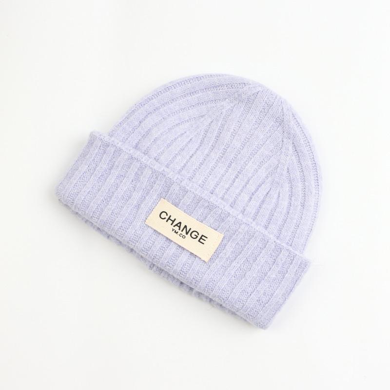New knitted hat autumn and winter woven mark women's warm wool hat winter cute warm hat
