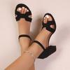 Nuovi Sandali Estivi da Donna con Tacco Alto, Taglie Forti Moda Peep Toe con Chiusura a Fibbia Sul Retro