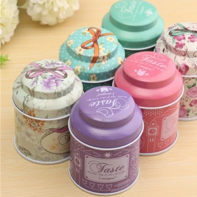 Vintage Palace Iron Storage Can Candy Cosmetics Storage Box Metal Can Tea Coffee Sugar Storage Jars High-quality Gift Tea Box