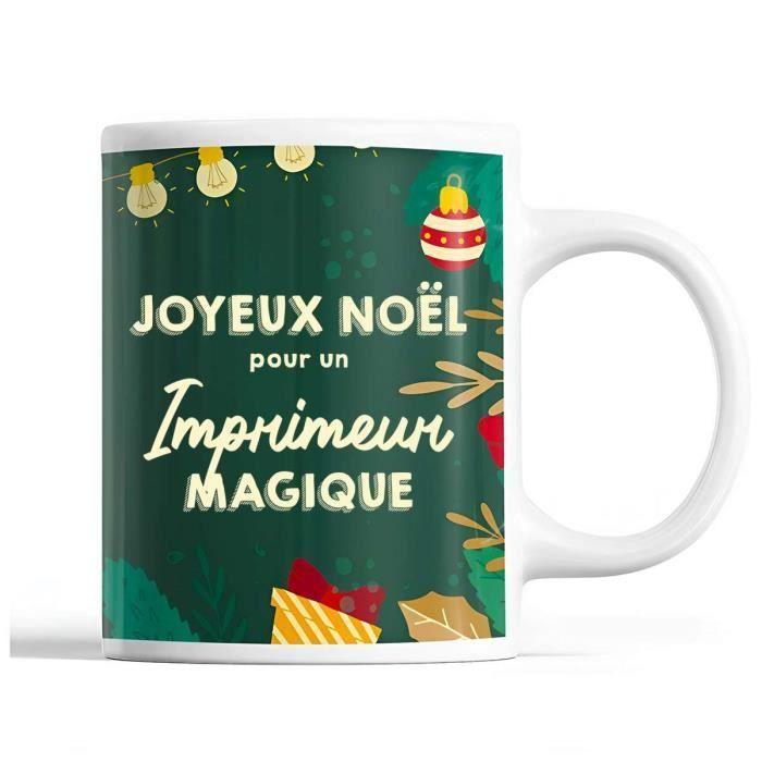 Mug - Imprimeur homme - Noël - Céramique - Vert - 325 ml