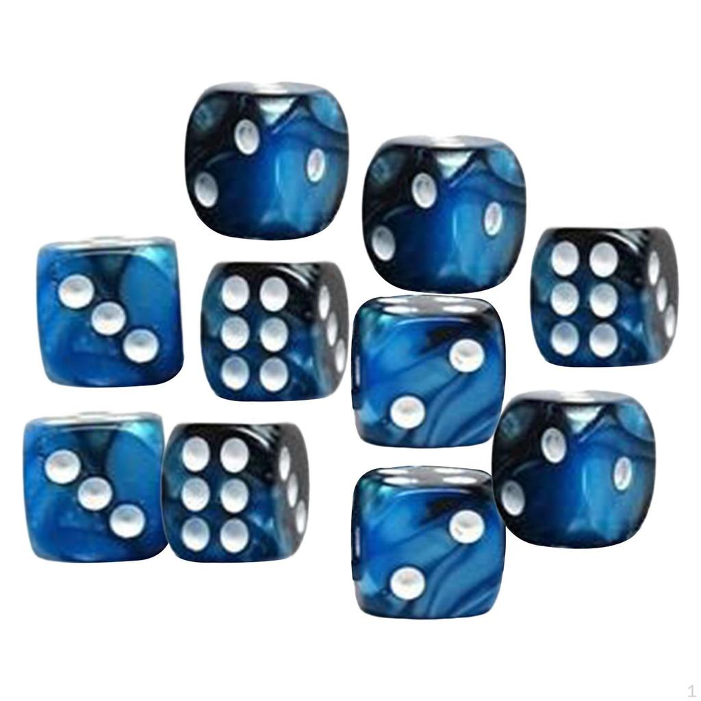 Sada 1stranných kostek, neprůhledných tyčových hraček D6 12 mm pro DND RPG deskové hry, výuka matematiky, učebna