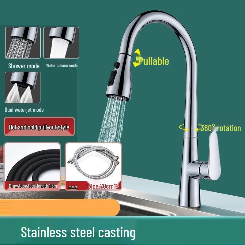 

TLXT Pull-Out Stainless Steel Kitchen Faucet with Thermostatic Control