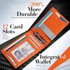 Minimalist Men's RFID Blocking Multi-functional Ultra-thin 12-card Wallet, Front Pocket Bi-fold Solid Color Portable Card Holder