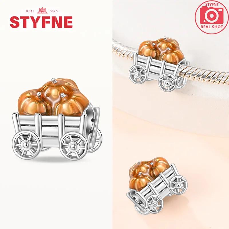 New Charm Copperorange Harvest Charms Pumpkin Heart Beads For Diy Original Bracelet For Women Fine Jewelry Making Gift