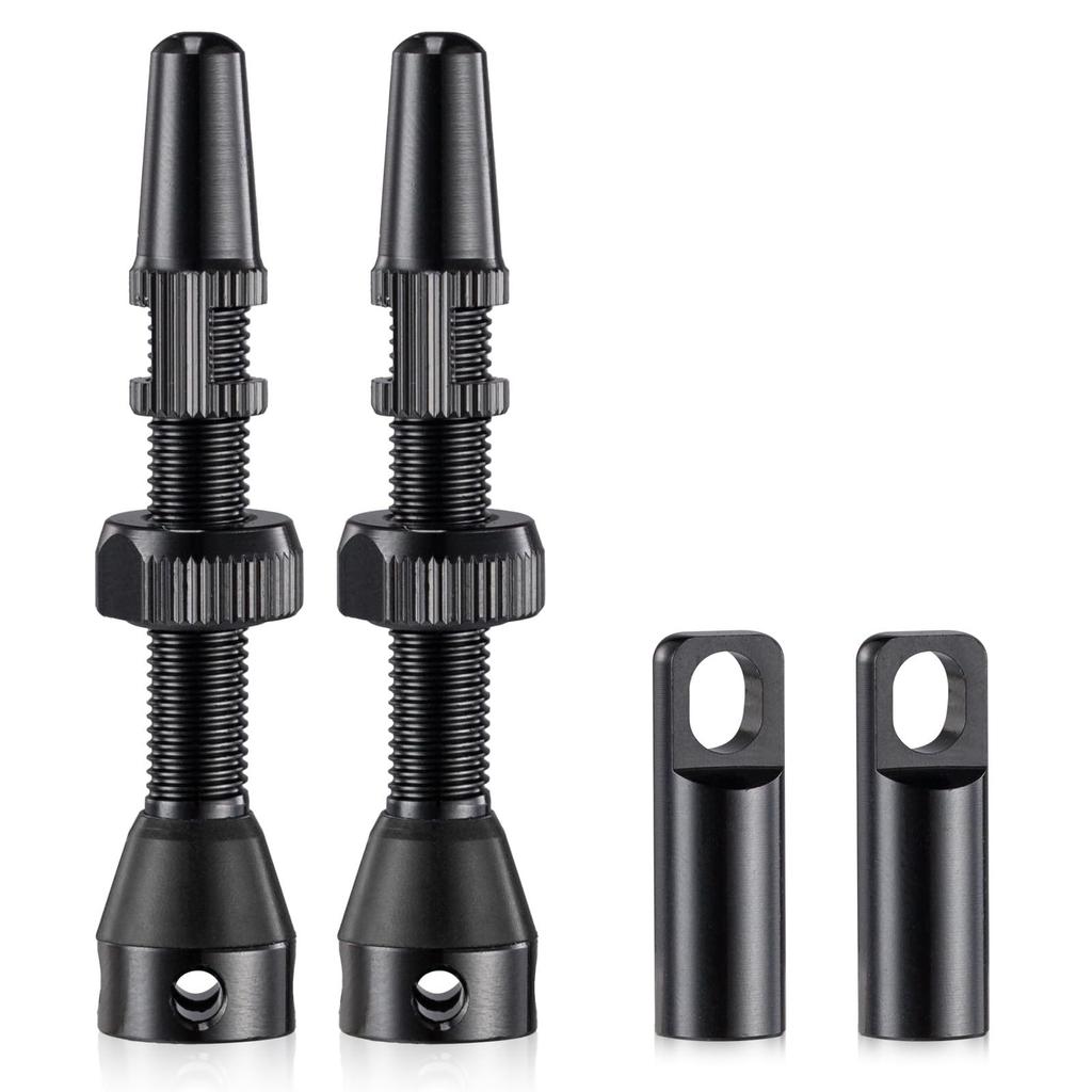Tubeless Presta Valve Stem 60mm Lightweight Alloy Presta Valve Stem with Valve Core Remover Tool and Valve Stem Caps