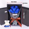 Ribbon Bow Rose Bouquet Gift Box With Bear Doll Simulated Rose Bundle  Women's Day