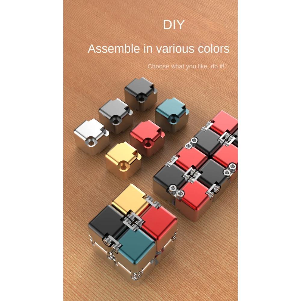 Metal DIY Infinite Cube Stress Relief Antistresse Fidget Toy Best Relieve Stress Attention and Concentration Adults Anxiety Lure
