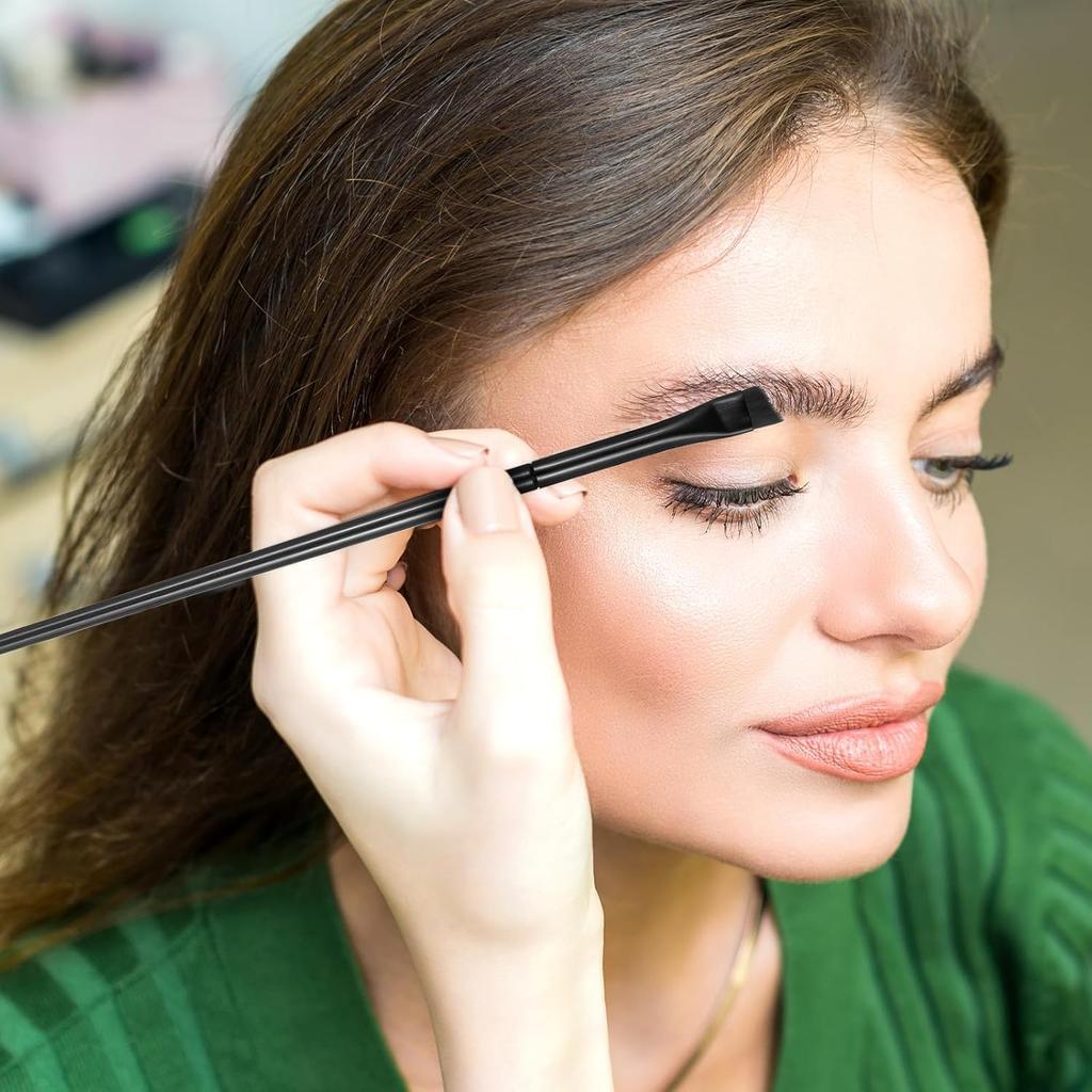 12 Pieces Angled Eyeliner Brush Eyebrow Flat Brushes Makeup Tip Thin Slanted Brush for Women Salon Beauty Cosmetic Makeup Tool