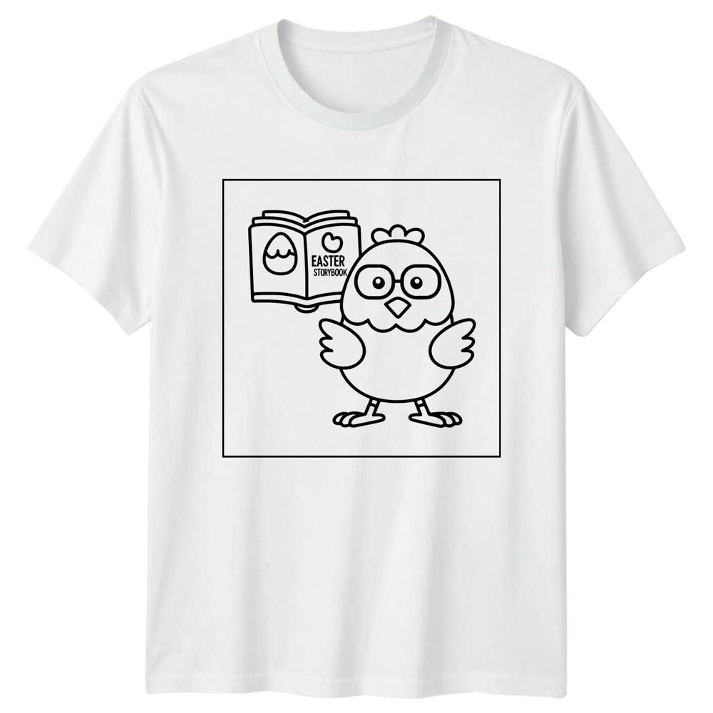 Easter Storybook Chick Holiday Unisexs TShirt Unisexs Tee Graphic Unisex S