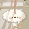 Lovely Milk Cow Shape Bathroom Doormat, Soft Plush Non-slip Absorbent Mat, Washable Rug For Cute Style Home Indoor Decor