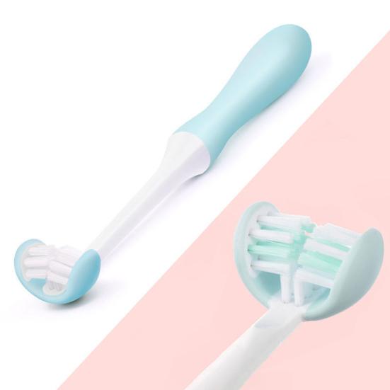 Baby Toothbrush Comfortable Grip U Type Safe Compact Creative Oral Care Tool Durable Three-sided Baby Toothbrush for Bathroom