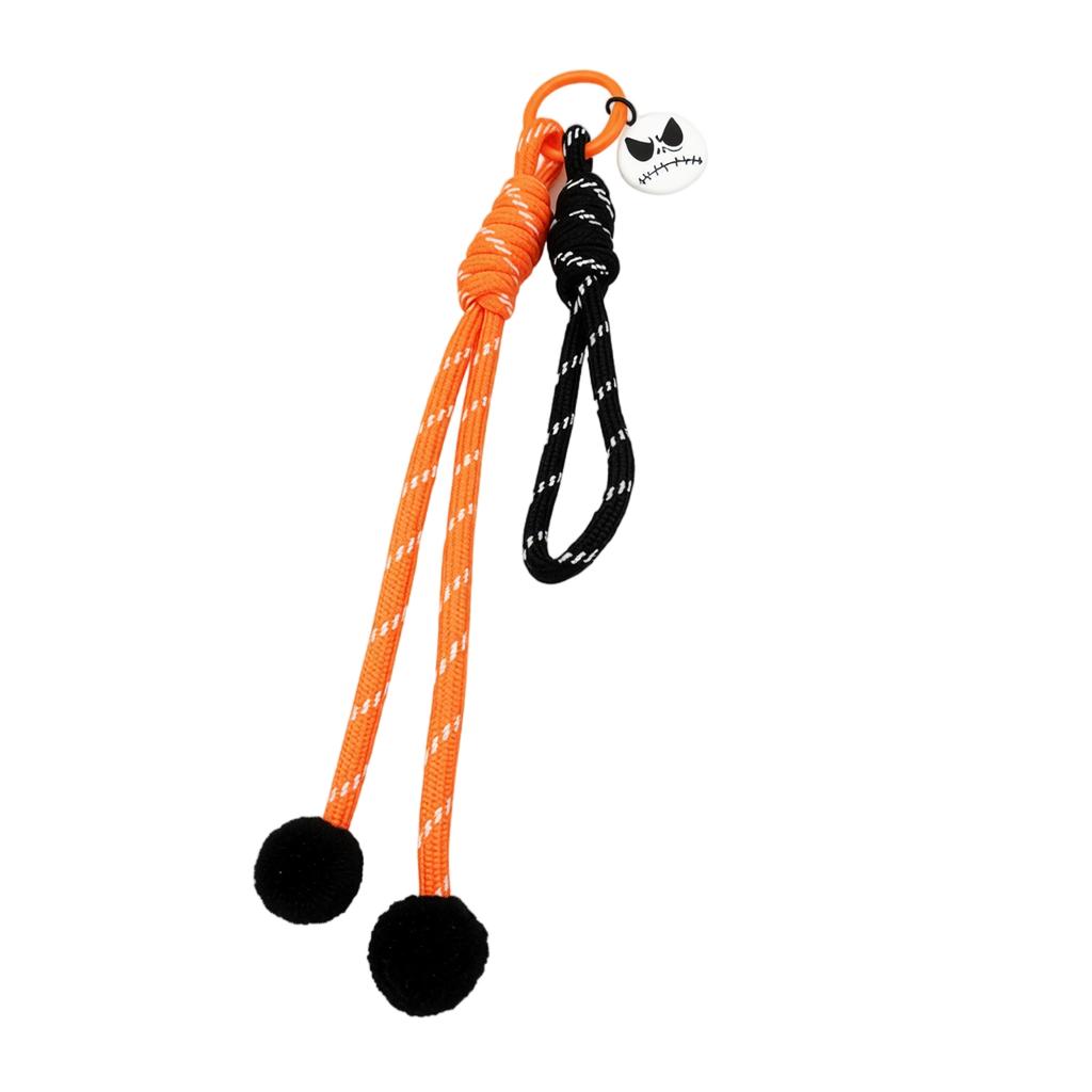 Halloween Pumpkin Keychain with Bat Charm and Rope Design Durable Lightweight Accessory for Bags and Keys Suitable for Seasonal Decoration