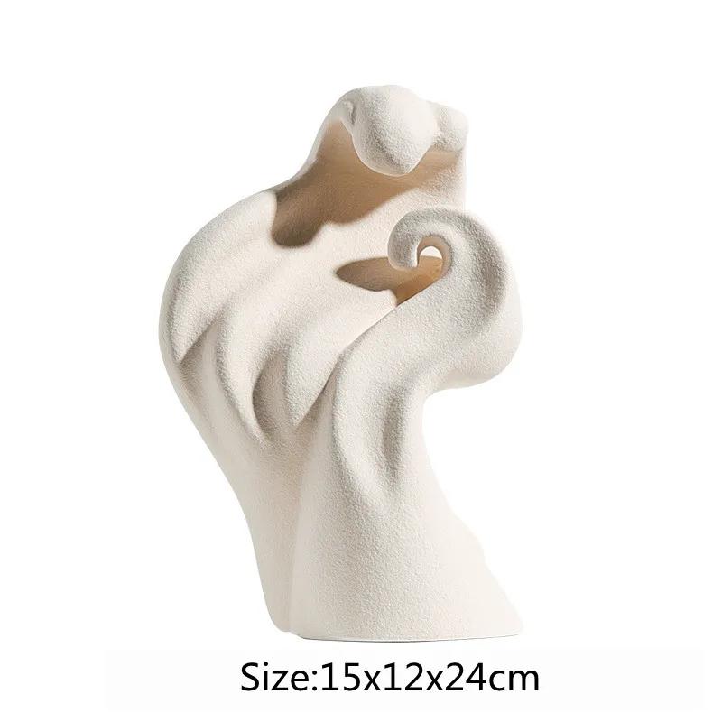 Ceramic Ornaments Abstract Hollow Curl Sculpture Modern Porcelain Artifact Decorative Figurines Room Decoration Accessories